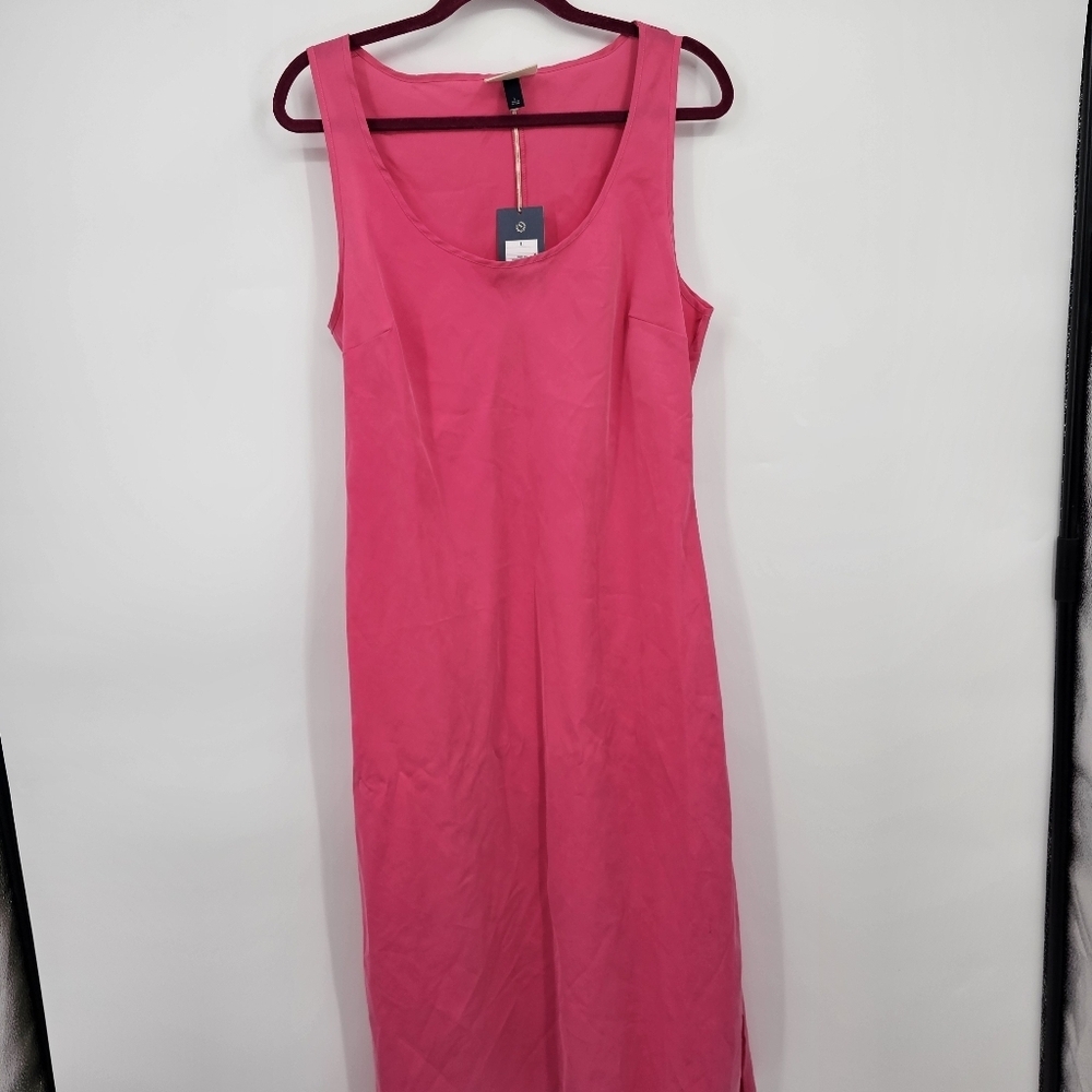 Universal Thread Pink Sleeveless Scoop Neck Midi Dress Size L NWT